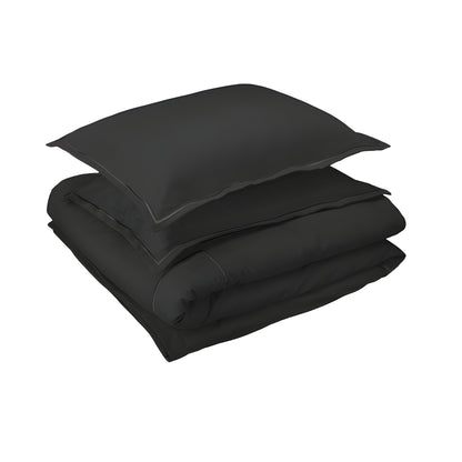 400TC Cotton Luxurious Single Embroidery Sateen Solid Duvet Cover Set