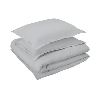 400TC Cotton Luxurious Single Embroidery Sateen Solid Duvet Cover Set