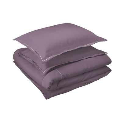 400TC Cotton Luxurious Single Embroidery Sateen Solid Duvet Cover Set