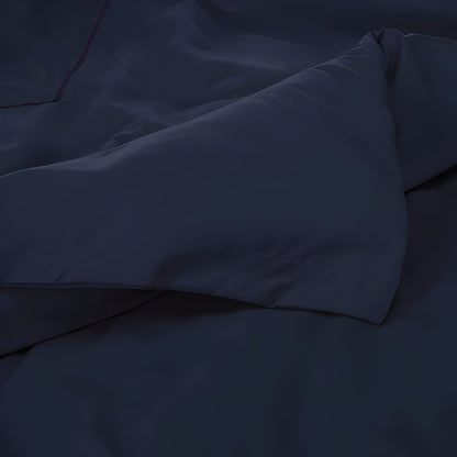 400TC Cotton Luxurious Single Embroidery Sateen Solid Duvet Cover Set